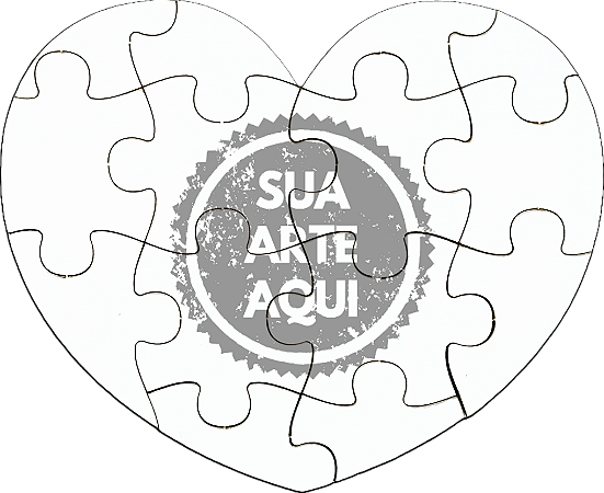 QUEBRA-CABEÇAS MDF - CORAÇÃO - 14 PEÇAS