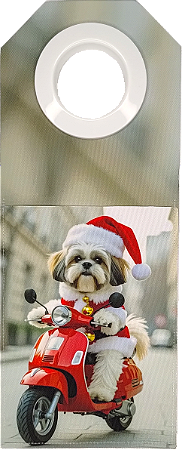 BOLSA PORTA CELULAR - CÃO NOEL MOTOQUEIRO
