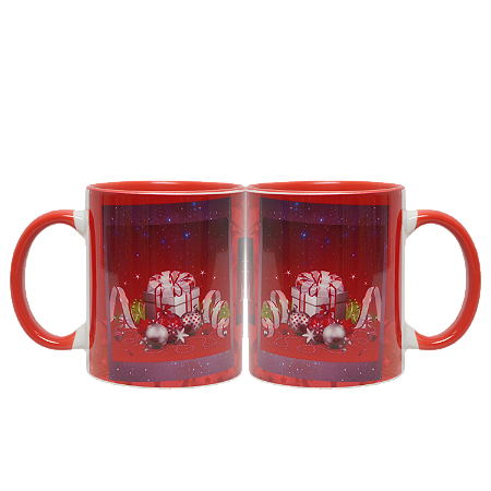 PAR DE CANECAS FELIZ NATAL (VERMELHA)