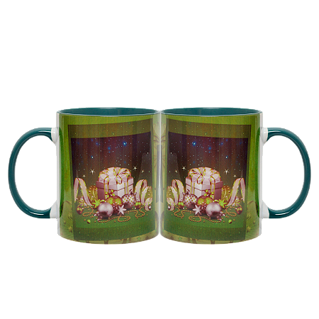 PAR DE CANECAS FELIZ NATAL (VERDE)