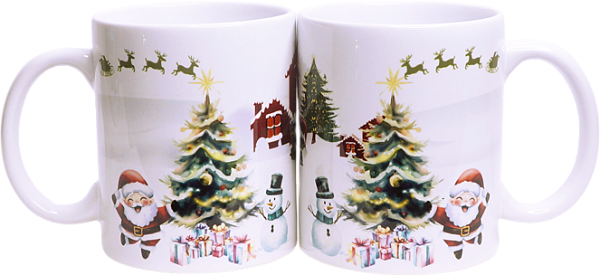 PAR DE CANECAS PAPAI NOEL - FUNDO BRANCO