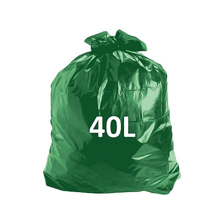 SACO DE LIXO 40L 45X55 VERDE 0,4 PCT C/ 100UN