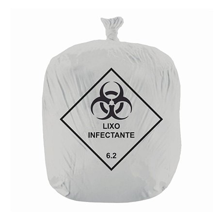 SACO DE LIXO 20L 38X43 BRANCO INFECTANTE PCT C/ 100UN