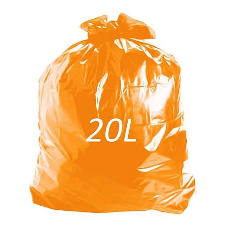 SACO DE LIXO 20L 40X45 LARANJA 0,4 PCT C/  100UN