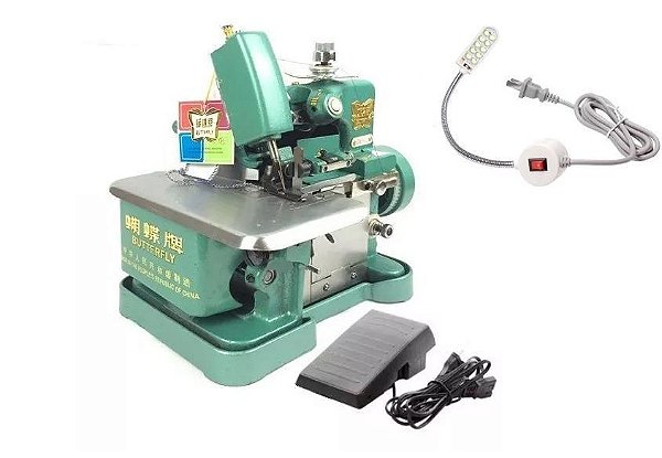 Maquina  Overloque Butterfly +Led+pedal Eletrônico-110v