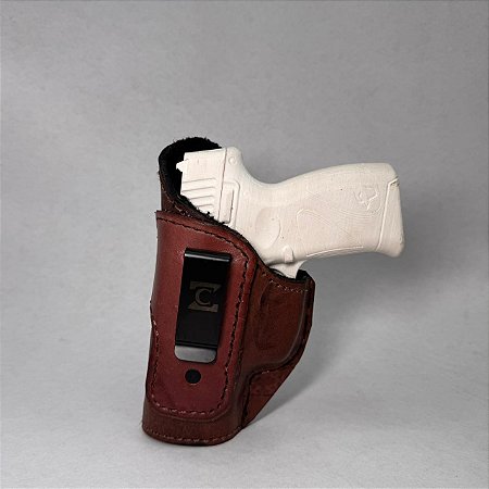 Coldre Velado Marrom em Couro Legítimo com Pelúcia Zanin Couros