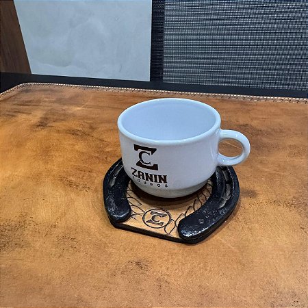 Porta Xícaras Premium em Couro com Ferradura Zanin Couros