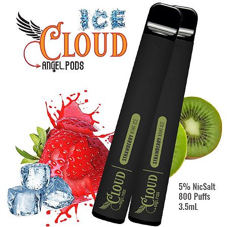 POD DESCARTÁVEL 800 puffs Strawberry Kiwi Ice 5% NICSALT - CLOUD ANGEL