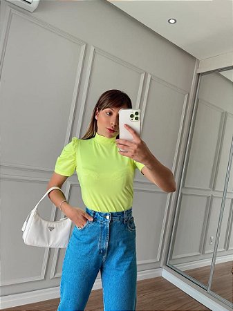 BLUSA PRINCESA GOLA ALTA TL VERDE NEON
