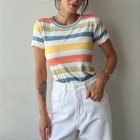 TSHIRT BASIC TL LISTRADO COLORIDO