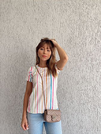 TSHIRT BASIC TL LISTRINHAS COLORIDAS