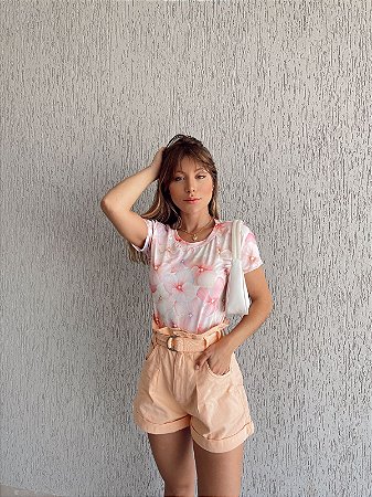 TSHIRT BASIC TL FLORAL AQUARELA