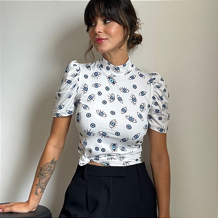 BLUSA PRINCESA GOLA ALTA TL OLHO GREGO