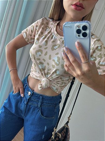 TSHIRT BASIC TL ANIMAL PRINT ROSE E VERDE