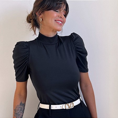 BLUSA PRINCESA GOLA ALTA TL PRETO