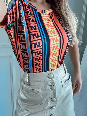 TSHIRT BASIC TL FENDI LISTRADO