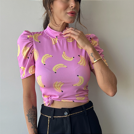 BLUSA PRINCESA GOLA ALTA TL BANANAS ROSA