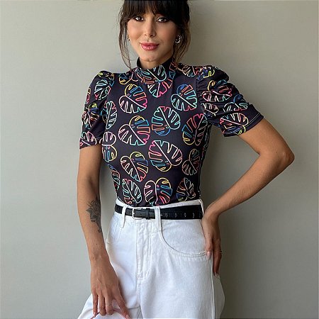 BLUSA PRINCESA GOLA ALTA TL COSTELA DE ADÃO NEON