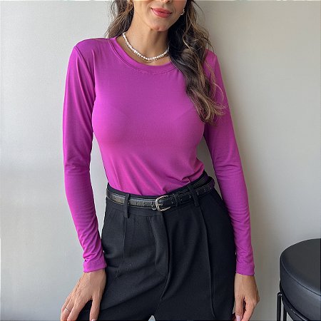 TSHIRT MANGA LONGA FUCSIA