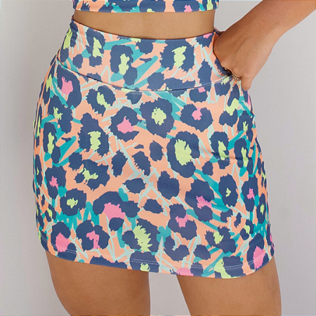 SHORT SAIA BÁSICO TL ANIMAL PRINT NEON