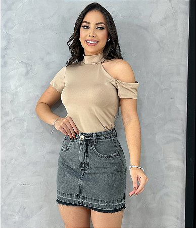 BLUSA SUPLEX OMBRO VAZADO TL NUDE