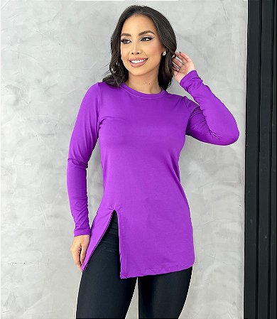 BLUSA MANGA LONGA E FENDA TL FÚCSIA