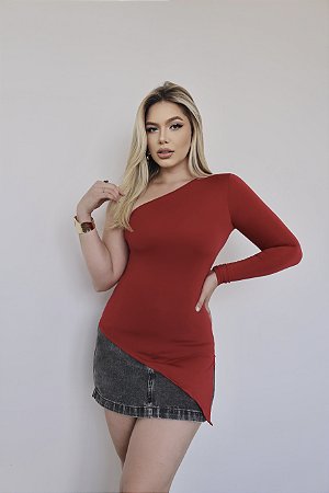 BLUSA ASSIMÉTRICA NULA MANGA LONGA SUPLEX TL