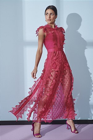 Vestido Feminino Midi Fluído c/ Nesga Rosa Pink - Compre Online - Arlene  Soares - Roupa Alfaiataria Feminina | Loja Oficial