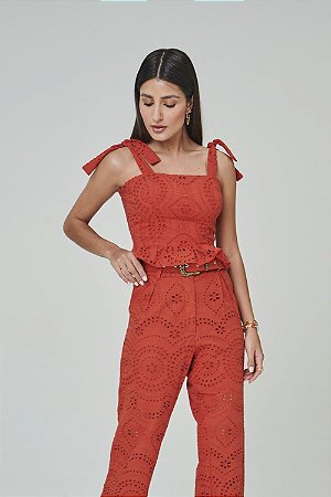 Cropped Feminino Alça Amarração Marsala