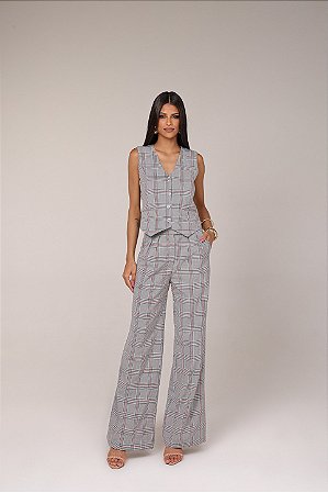 CALÇA GABARDINE XADREZ