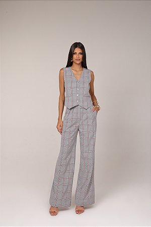 CALÇA GABARDINE XADREZ