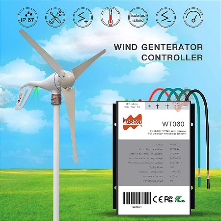 Controlador de carga de gerador turbina eólica 600w