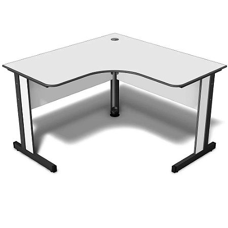 Mesa de Escritório em L Canto Redondo com Tampo de 15mm Light MV233
