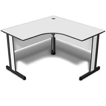Mesa de Escritório em L Canto Reto com Tampo de 15mm Light MV239