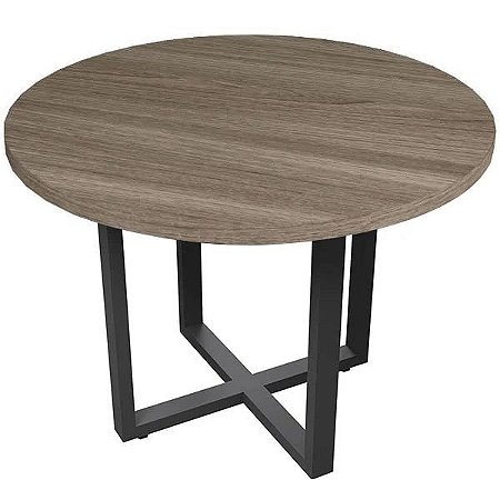 Mesa de Reunião Redonda Pés em Aço para Escritório com Tampo de 40mm Moderate MV279