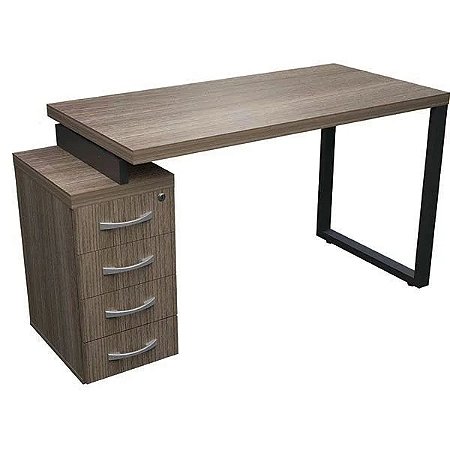 Mesa Gaveteiro de Escritório Pé Pedestal com 4 Gavetas e Tampo de 40mm Moderate MV301