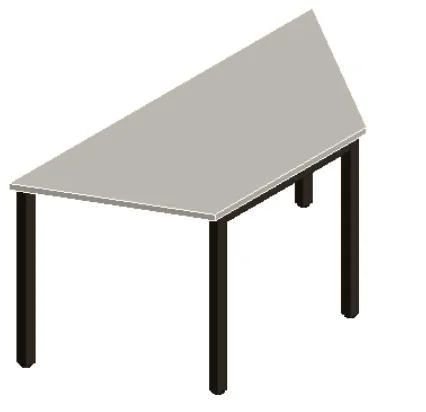 Mesa Refeitório Trapezoidal 60cm de Profundidade com Tampo de 18mm MV325