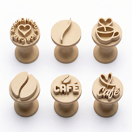 Kit Carimbos Marcador Brigadeiro Café, Eu Amo Café Cafeteria