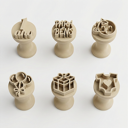 Kit Carimbos Marcador Brigadeiro Aniversário 1 Ano Bebê Festa