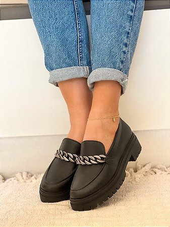 Mocassim Tratorado Preto