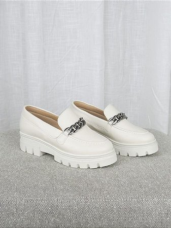 Mocassim Tratorado Off White
