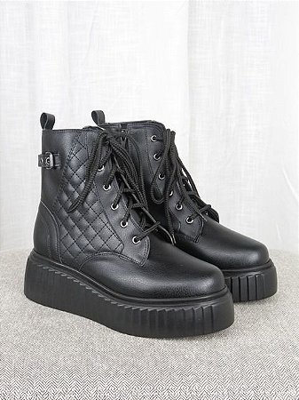 Bota Coturno Metalasse Preto