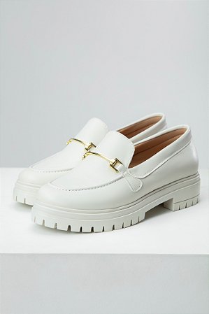 Mocassim Metal Tratorado Off White Lohaz
