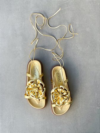 Sandália Flatform Garden Lohaz Ouro