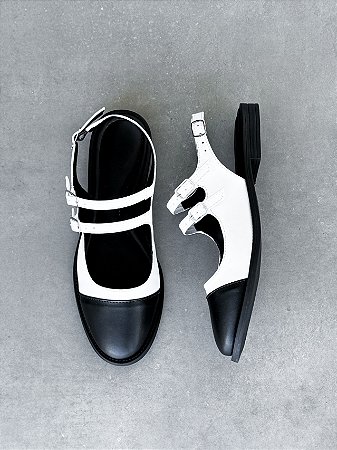 Sapato Slingback Lisa Lohaz Preto/Branco