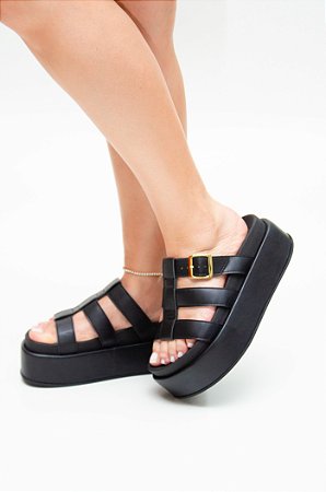 Tamanco Plataforma Kiara Lohaz Preto