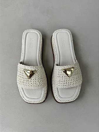 Tamanco Flat Ibiza Lohaz Off White