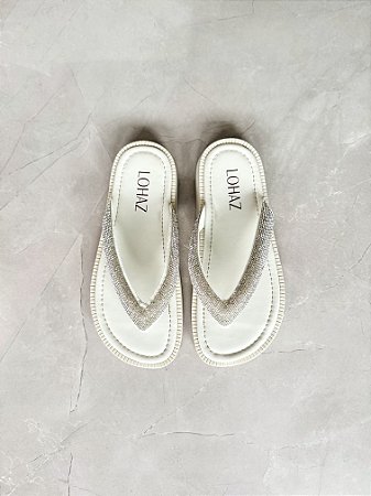 Tamanco Dedo Shine Lohaz Off White