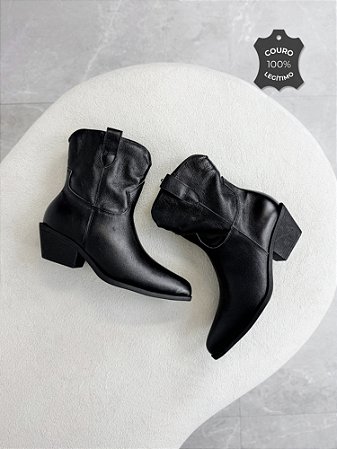 Bota Asha Couro Western Lohaz Preto