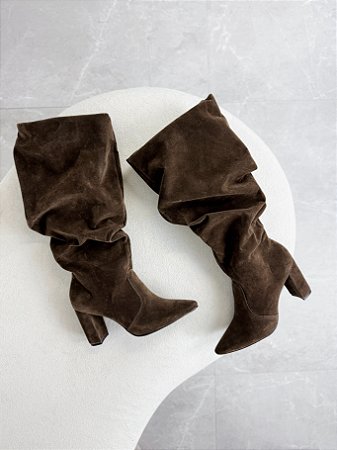 Bota Giulia Slouch Lohaz Marrom